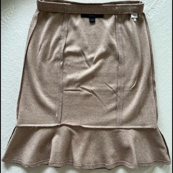 Express Tweed Peplum Hem Skirt, Light Brown, Size XS, Pre-owned - Picture 5 of 9
